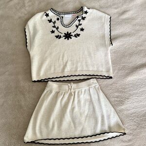 Zara Kids Beige Knit Sweater set 3-4